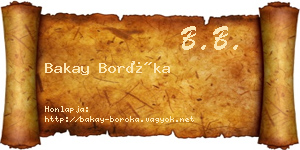 Bakay Boróka névjegykártya